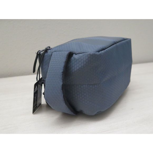 adidas LP6255 Men's Onix Gray Striped Zippered Toiletry Kit - Picture 6 of 10